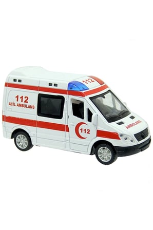 Çocuk Gelişim Oyuncaklar Pilli Işıklı Sesli 112 Metal Ambulans Burnis Toy Kız Erkek Çocuk Oyuncak