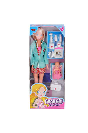 Erkek Çocuk Oyuncak WG-115225A Aksesuarlı Doktor Bebek 29cm -Vardem Kız Çocuk Eğitici Oyuncaklar