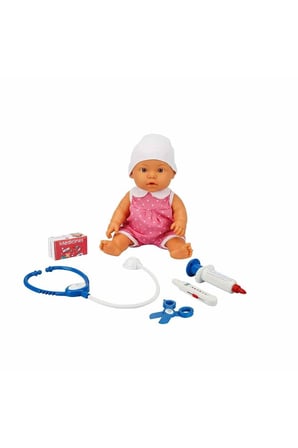 Erkek Çocuk Oyuncak 30111 Bebelou Doktor Zamanı Sesli Bebek Seti 35cm -Sunman Kız Çocuk Eğitici Oyun