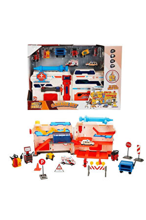 Erkek Çocuk Oyuncak 4539 Maxx Wheels Sesli ve Işıklı Garaj Seti İnşaat Garajı -Sunman Kız Çocuk Eğit