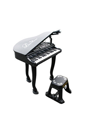 Erkek Çocuk Oyuncak BAO-1403B 0237 Mikrofonlu 37 Tuşlu Mp3 Çalar Büyük Siyah Piyano Kız Çocuk Eğitic