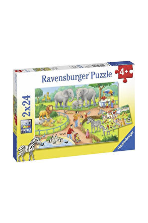 Kız Çocuk Oyuncak Erkek Çocuk Oyuncak 78134 Hayvanat Bahçesi 2x24 parça Ravensburger Puzzle Eğitici
