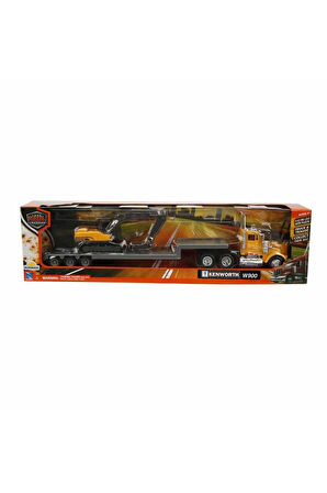 Erkek Çocuk Oyuncak 1:43 Long Haul Kenworth Taşıyıcı Tır ve Ekskavatör Kız Çocuk Eğitici Oyuncaklar