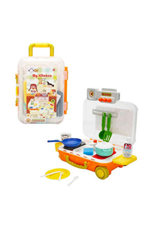 Erkek Çocuk Oyuncak Little Chef Çekçekli Bavul Mutfak Seti 24 Parça Kız Çocuk Eğitici Oyuncaklar