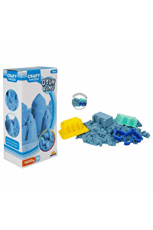 Erkek Çocuk Oyuncak Crafy Mavi Kinetik Kum 1000 g Kız Çocuk Eğitici Oyuncaklar