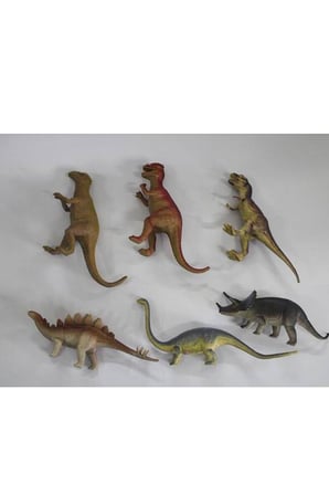 Erkek Çocuk Oyuncak SH-9001-Vardem Poşetli 6Pcs 8 İnch Çiftlik Hayvan ve Dinozor Set Kız Çocuk Eğiti