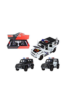 Erkek Çocuk Oyuncak XHD-B2433 -Vardem Çek Bırak Işıklı ve Sesli G Polis Metal Jeep 1:24 Kız Çocuk Eğ