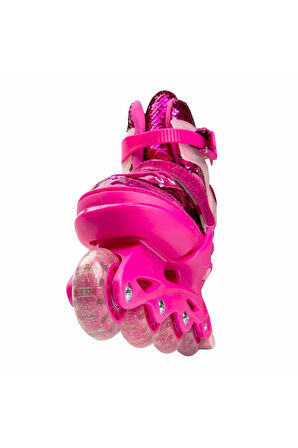 Erkek Çocuk Oyuncak Rising Sports Inline 4 Teker Paten Pembe Payetli Kız Çocuk Eğitici Oyuncaklar