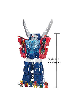 Erkek Çocuk Oyuncak Sesli ve Işıklı Exobot Mega Morph Taşıyıcı Robot 54cm Kız Çocuk Eğitici Oyuncakl