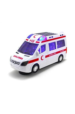 Çocuk Gelişim Oyuncaklar 5d Işıklı Çarp Dön Sensörlü Ambulans ( Müzikli ) Kız Erkek Çocuk Oyuncak