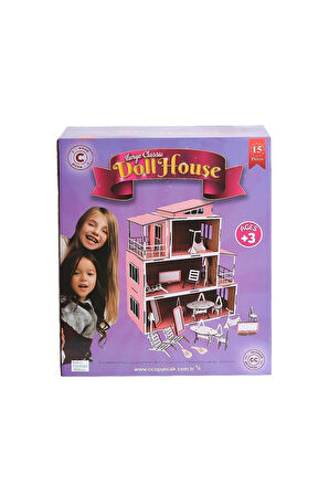 Erkek Çocuk Oyuncak CCY00696 MEMO AHŞAP BEBEK EVİ NO 2 Kız Çocuk Eğitici Oyuncaklar