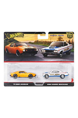 Kız Erkek Çocuk Oyuncak 1:64 Premium Car Culture 2'li 71 Amc Javelin Ve Amc Rebel Machine Kız Erkek