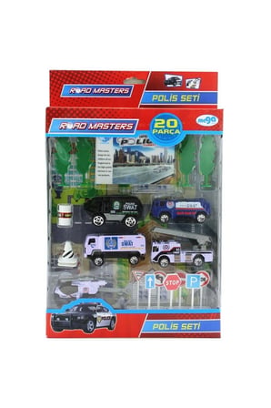 Erkek Çocuk Oyuncak Die Cast Polis Oyun Seti 20 Parça Kız Çocuk Eğitici Oyuncaklar