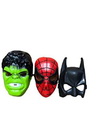 Çocuk Gelişim Oyuncaklar Örümcek Adam Batman Hulk Maske 3 Lü Süper Set Kız Erkek Çocuk Oyuncak