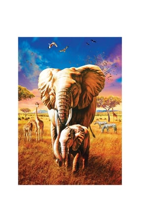 Erkek Çocuk Oyuncak 5204 Art Puzzle, Anne Fil 1000 Parça Puzzle Kız Çocuk Eğitici Oyuncaklar