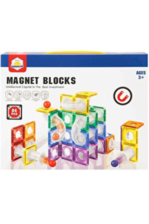 Erkek Çocuk Oyuncak 4397 SUN-YFN-MANYETİK BLOK 84PRÇ Kız Çocuk Eğitici Oyuncaklar