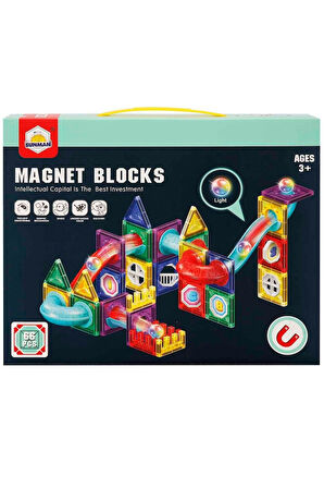 Erkek Çocuk Oyuncak 4399 SUN-YFN-MANYETİK BLOK IŞIKLI 66PRÇ Kız Çocuk Eğitici Oyuncaklar