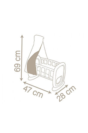 7600220373 Smoby Baby Nurse Oyuncak Bebek için Sallanan Beşik Oyun Seti +18 ay