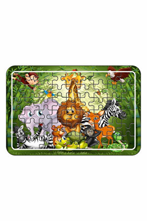 Çocuk Gelişim Oyuncaklar Sevimli Hayvanlar 56 Parça Ahşap Puzzle Kız Erkek Çocuk Oyuncak