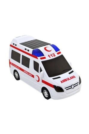 Çocuk Gelişim Oyuncaklar Işıklı Sesli Pilli Ambulans 16Cm Kız Erkek Çocuk Oyuncak