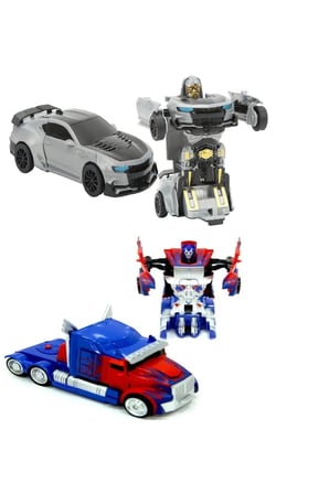 Çocuk Gelişim Oyuncaklar Bumblebee Optimus Prime Robota Dönüşen Çek Bırak Oyuncak Araba İkili Set Kı