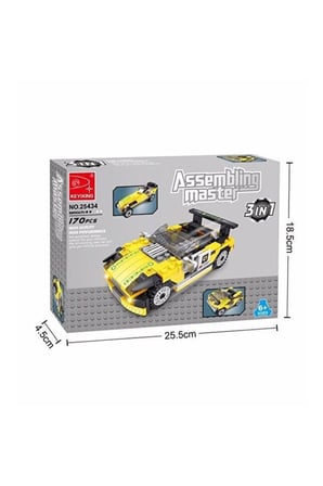 Erkek Çocuk Oyuncak Ausini Assembling Master 170 Parça 3 in 1 Spor Arabalar Kız Çocuk Eğitici Oyunca