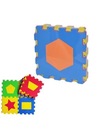 Erkek Çocuk Oyuncak 90-955 ECO EVA 33X33 Geomerik Şekilli Oyun Halısı 7mm Kız Çocuk Eğitici Oyuncakl
