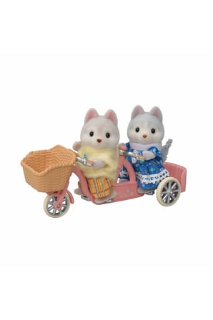 Erkek Çocuk Oyuncak 5637 Sylvanian Families Tandem Bisiklet ve Haskiler +3 yaş Kız Çocuk Eğitici Oyu