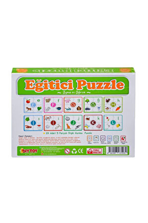 Erkek Çocuk Oyuncak 7197 Çark Puzzle Alfabe -Oyna Öğren - Dıytoy Kız Çocuk Eğitici Oyuncaklar
