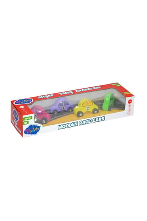 Erkek Çocuk Oyuncak 380-ONY Onyıl, Playwood Ahşap Yarış Arabası 4'lü Kız Çocuk Eğitici Oyuncaklar