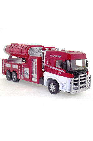 Erkek Çocuk Oyuncak Die Cast Model Çek Bırak Duman Emici İtfaiye Kamyonu Kız Çocuk Eğitici Oyuncakla