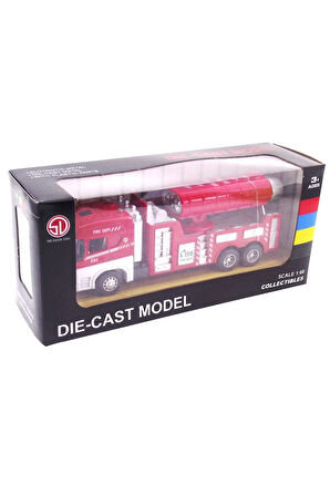 Erkek Çocuk Oyuncak Die Cast Model Çek Bırak Duman Emici İtfaiye Kamyonu Kız Çocuk Eğitici Oyuncakla