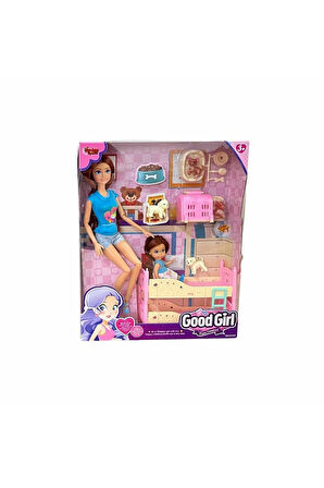 Erkek Çocuk Oyuncak WG-C115112 Kutulu 29cm Aksesuarlı Ranzalı Bebek Kız Çocuk Eğitici Oyuncaklar