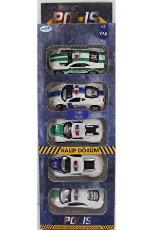 Erkek Çocuk Oyuncak Sürtmeli Die Cast 5'Li Metal Polis Araçları Kız Çocuk Eğitici Oyuncaklar