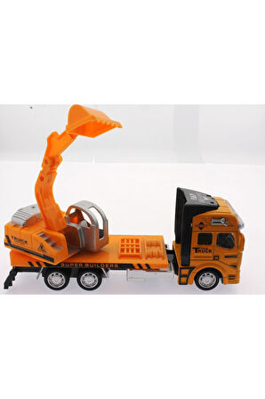 Erkek Çocuk Oyuncak Die Cast Çek Bırak Sarı Kepçe Kız Çocuk Eğitici Oyuncaklar