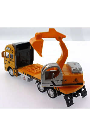 Erkek Çocuk Oyuncak Die Cast Çek Bırak Sarı Kepçe Kız Çocuk Eğitici Oyuncaklar