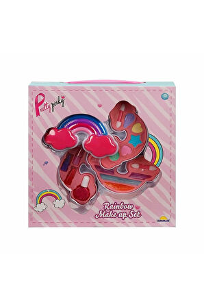 Erkek Çocuk Oyuncak 2601 SUN-RST-PRP-Güzellik Set Makyaj Gökkuşağı Şekilli 3 Katmanlı Kız Çocuk Eğit