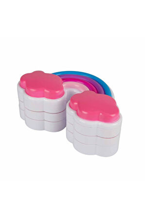 Erkek Çocuk Oyuncak 2601 SUN-RST-PRP-Güzellik Set Makyaj Gökkuşağı Şekilli 3 Katmanlı Kız Çocuk Eğit