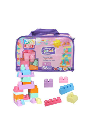 Erkek Çocuk Oyuncak 2915 Play Blox Pastel Blok Yapı Oyuncakları 56 Parça ,Saklama Çantalı ,1 Yaş ve