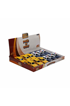 Erkek Çocuk Oyuncak S00003096 METAL Ç/B 1/32 ARABA POLİS TAKSİ 13CM.2A -1adet stokta olan gönderilir
