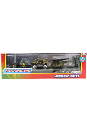 Erkek Çocuk Oyuncak Tır Arazi Aracı ve Helikopterli Metal Askeri Araç Seti Kız Çocuk Eğitici Oyuncak