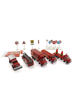 Erkek Çocuk Oyuncak Die Cast Metal 20 Parça İtfaiye Seti - Tankerli Kız Çocuk Eğitici Oyuncaklar