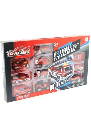 Erkek Çocuk Oyuncak 10'lu Die Cast Metal İtfaiye Araçları Seti Kız Çocuk Eğitici Oyuncaklar