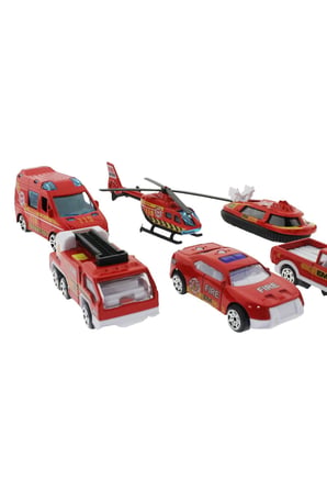 Erkek Çocuk Oyuncak 10'lu Die Cast Metal İtfaiye Araçları Seti Kız Çocuk Eğitici Oyuncaklar