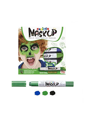 Erkek Çocuk Oyuncak Carioca Mask Up Yüz Boyası 3 Renk Monster Kız Çocuk Eğitici Oyuncaklar