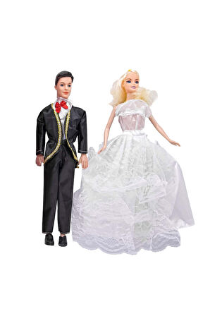Öğretici Eğitici Oyuncaklar Anlily Gelin ve Damat Bebekler -OYD-02264 Kız Erkek Çocuk Oyuncak