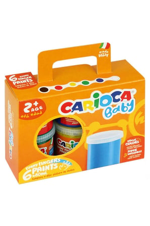 Erkek Çocuk Oyuncak Carioca Yıkanabilir Parmak Boyası 6 Renk Kız Çocuk Eğitici Oyuncaklar