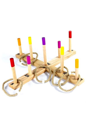 Öğretici Eğitici Oyuncaklar Kutuda Ahşap Halka Atma Oyunu Kız Erkek Çocuk Oyuncak