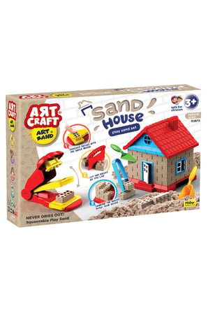 Erkek Çocuk Oyuncak Art Craft İnşaat Kinetik Kum Ev Seti 750 Gr. Kız Çocuk Eğitici Oyuncaklar