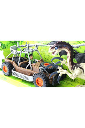 Öğretici Eğitici Oyuncaklar Dinozor Avcısı Buggyli Oyun Seti Kız Erkek Çocuk Oyuncak